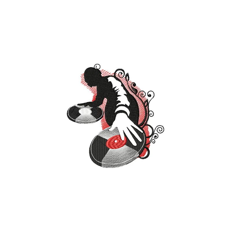 Disco Man embroidery design showcasing a lively figure ready to dance, perfect for embellishing apparel and accessories.