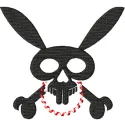 Preview of the Crazy Bunny Tribal embroidery design featuring intricate tribal symbols and motifs.