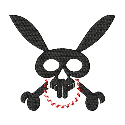 Preview of the Crazy Bunny Tribal embroidery design featuring intricate tribal symbols and motifs.