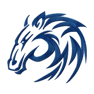 Tribal Horse embroidery design showcasing intricate stitching patterns featuring a majestic horse silhouette.