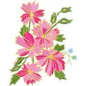 Preview of a vibrant flowers embroidery design featuring intricate floral motifs, perfect for various fabric projects.