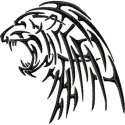 Tribal Coguar embroidery design showcasing a fierce and intricate animal motif for creative projects.