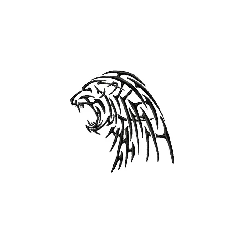 Tribal Coguar embroidery design showcasing a fierce and intricate animal motif for creative projects.