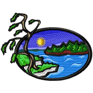 Scandinavian landscape embroidery design - Embroidery Design