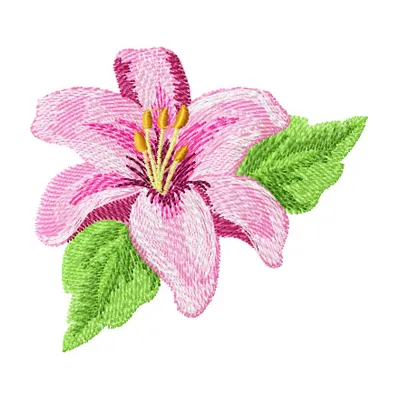 Orchid embroidery design showcasing delicate floral details, perfect for enhancing apparel and home decor.