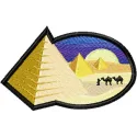 Egypt embroidery design showcasing iconic symbols perfect for travel-themed projects or cultural stitching patterns.