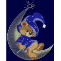 Teddy Bear Wizard embroidery design showcasing a whimsical bear in a wizard hat, perfect for playful stitching projects.