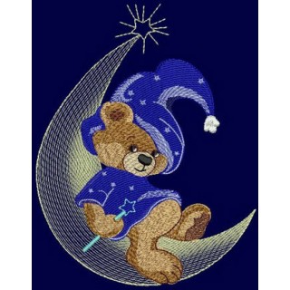 Teddy Bear Wizard embroidery design - Embroidery Design
