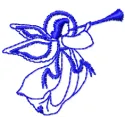 Angel embroidery design showcasing intricate stitching patterns, perfect for holiday-themed projects.