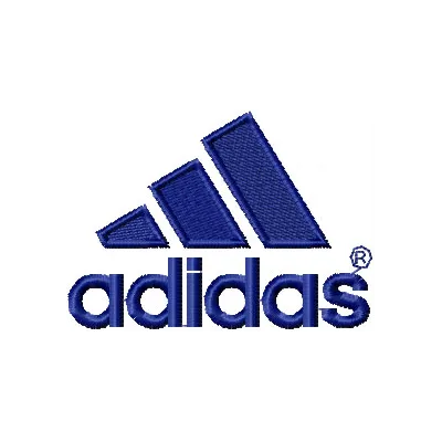 Adidas embroidery design featuring the iconic logo, ready for stitching on apparel and accessories.