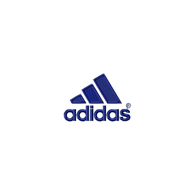 Adidas embroidery design featuring the iconic logo, ready for stitching on apparel and accessories.