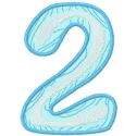 Wooden number two embroidery design showcased in an elegant stitching pattern, ideal for personalized projects.