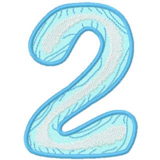 Wooden number two embroidery design - Embroidery Design