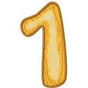 Preview of a wooden number one embroidery design, showcasing intricate stitching patterns for creative projects.