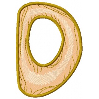 Wooden letter D embroidery design - Embroidery Design