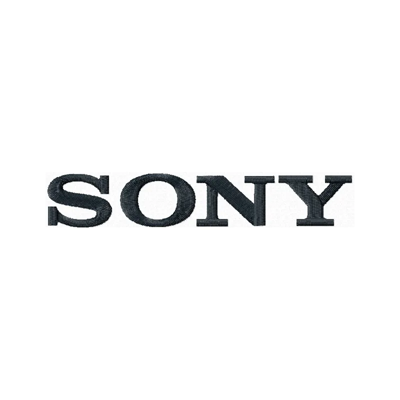 Sony logo embroidery design showcased on a black cap, perfect for adding a creative touch to your accessories.