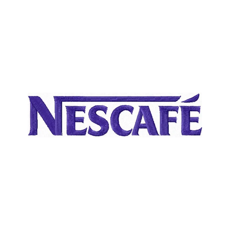 Embroidery design featuring the iconic Nescafe logo, perfect for stitching on apparel and accessories.