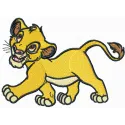 Simba Walking embroidery design featuring the beloved character from The Lion King, ideal for various stitching projects.