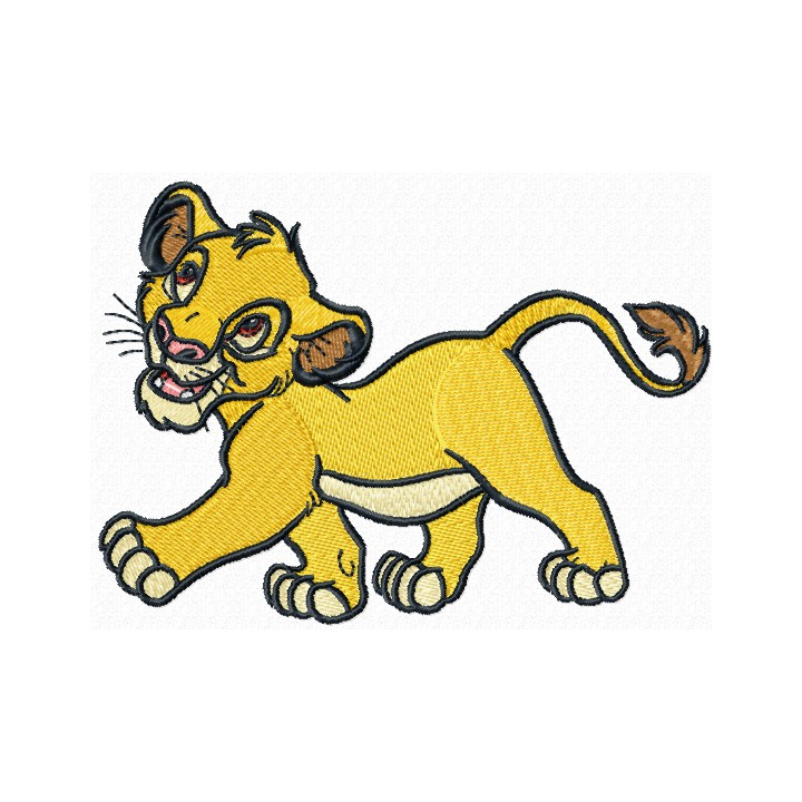 Simba Walking embroidery design - Embroidery Design