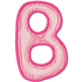Wooden letter B embroidery design - Embroidery Design