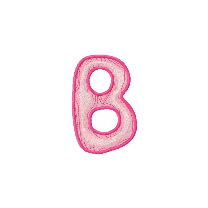 Wooden letter B embroidery design - Embroidery Design