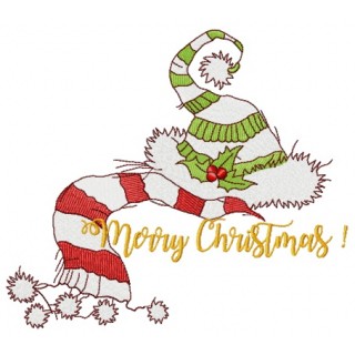 Christmas elf's hat and scarf embroidery design - Embroidery Design
