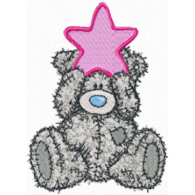 Preview of the Teddy Bear Happy Christmas embroidery design featuring a cheerful teddy for festive stitching.