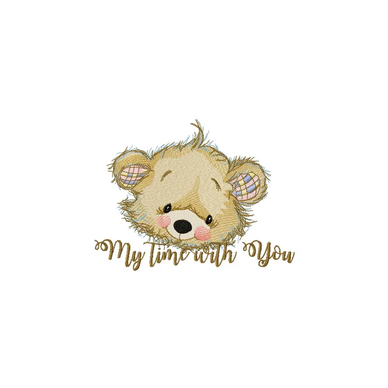 Preview of the 'My Time With You' embroidery design featuring a charming teddy bear motif.