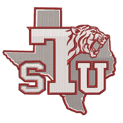 Texas Southern Tigers logo embroidery design featuring the iconic tiger mascot in bold colors and detailed stitching.