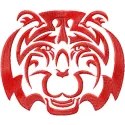 Tribal Tiger 2 embroidery design showcasing a striking tiger motif, perfect for stitching on apparel and home decor.