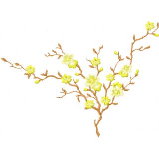 Apple flowers branch embroidery design - Embroidery Design