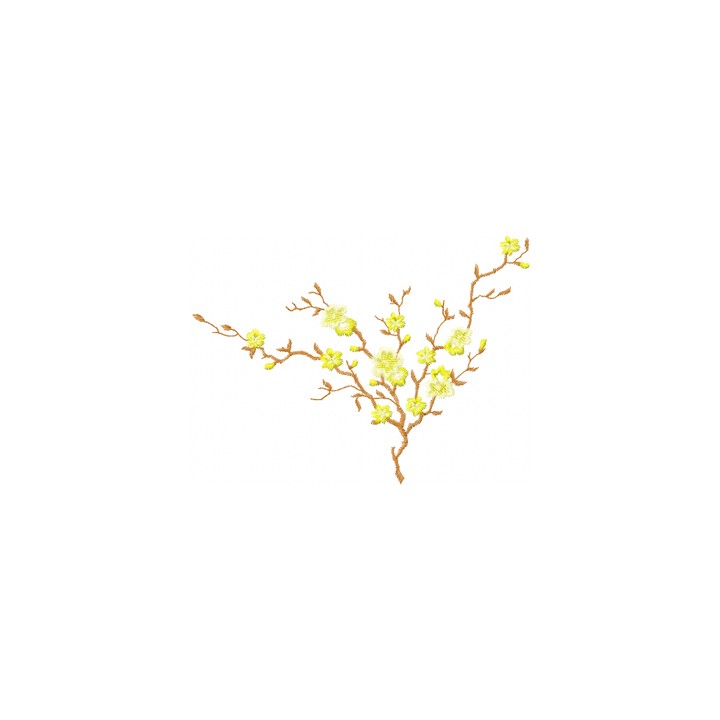 Apple flowers branch embroidery design - Embroidery Design