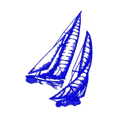 Yachts embroidery design showcasing intricate stitching patterns inspired by the sea and ocean.