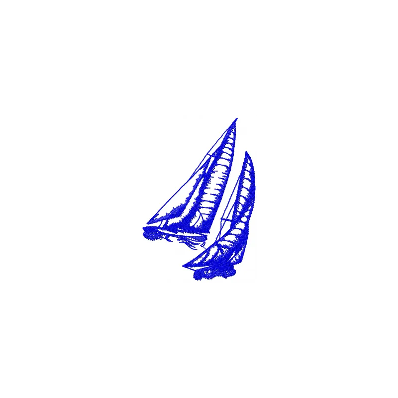 Yachts embroidery design showcasing intricate stitching patterns inspired by the sea and ocean.