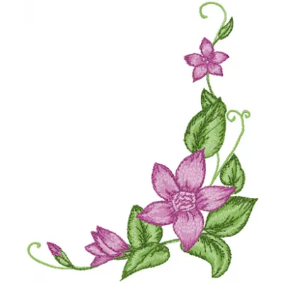 Flower element 6 embroidery design featuring intricate floral motifs, ideal for enhancing various fabric projects.