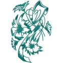 Swirl Flower embroidery design preview showcasing intricate floral motifs for creative stitching projects.