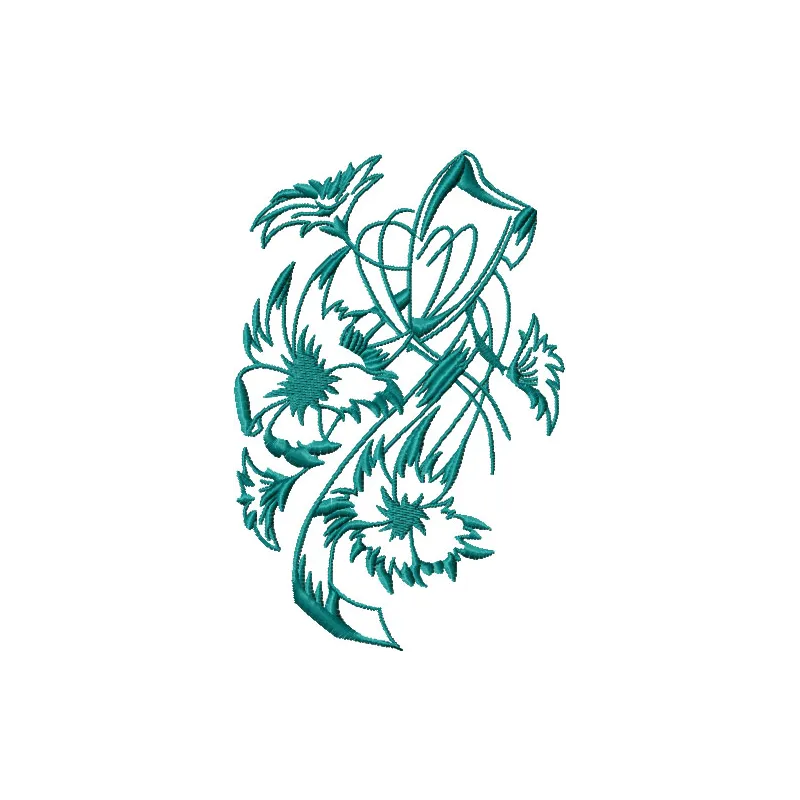 Swirl Flower embroidery design preview showcasing intricate floral motifs for creative stitching projects.