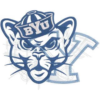 Brigham Young Cougars modern logo embroidery design - Embroidery Design