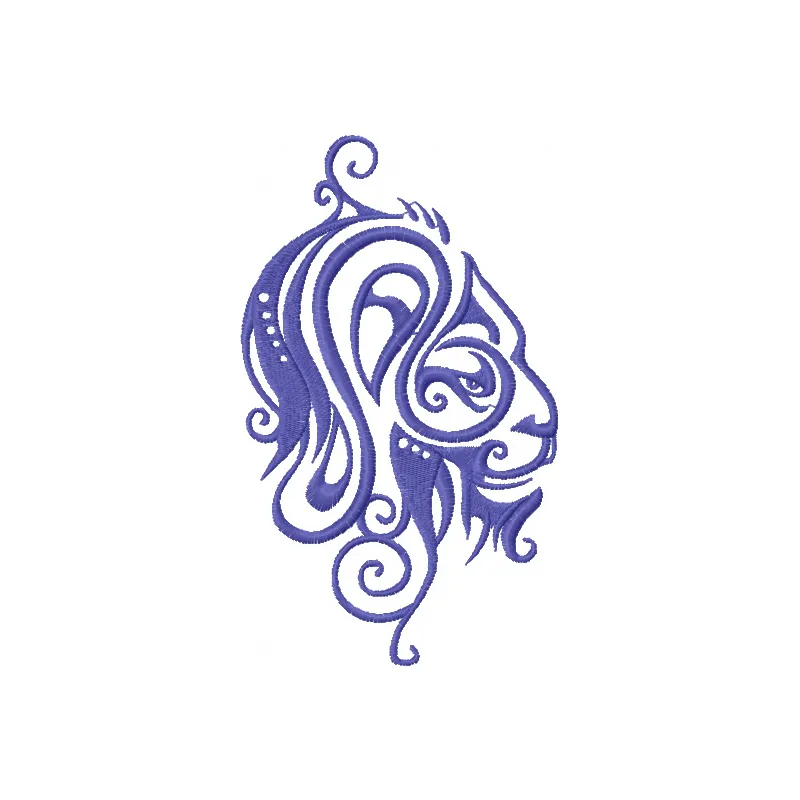 Zodiac Sign Lion embroidery design showcasing a majestic lion motif perfect for stitching on apparel and accessories.