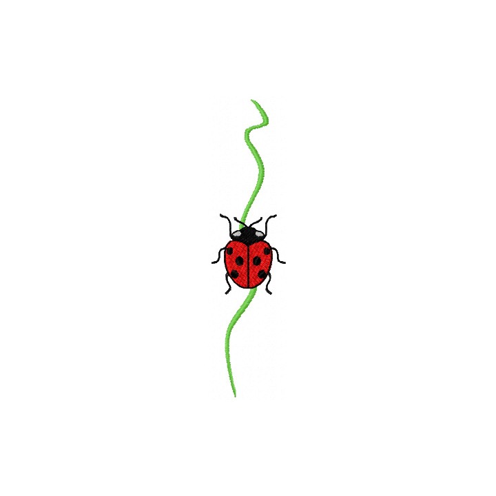 Leave and ladybug embroidery design - Embroidery Design