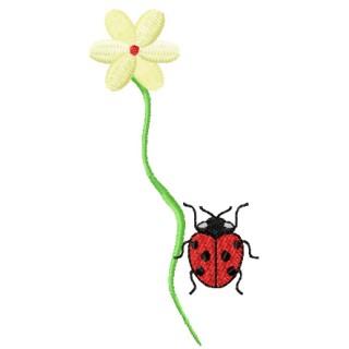 Flower and ladybug embroidery design - Embroidery Design