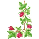 Corner roses embroidery design showcasing elegant floral motifs for creative stitching projects.