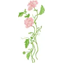 Long stem roses embroidery design showcasing intricate floral details, ideal for embellishing various fabrics.