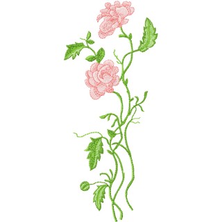 Long stem roses embroidery design - Embroidery Design