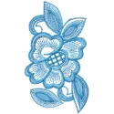 Preview of a flower dress element embroidery design showcasing intricate floral details for decorative stitching.