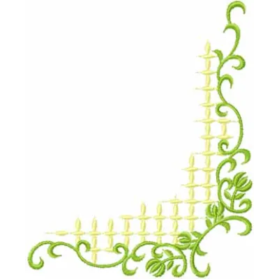 Preview of the Romantic Corner embroidery design, featuring delicate floral motifs for FSL and decorative stitching.
