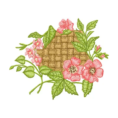 Old Flower Twist embroidery design showcasing intricate floral patterns, ideal for stitching on garments and home decor.
