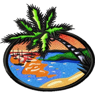 Sun Beach embroidery design - Embroidery Design