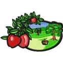 Apple Garden embroidery design showcasing vibrant motifs inspired by nature, perfect for travel-themed projects.