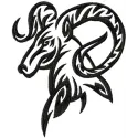 Tribal Goat embroidery design showcasing intricate stitching patterns for animal-themed projects.